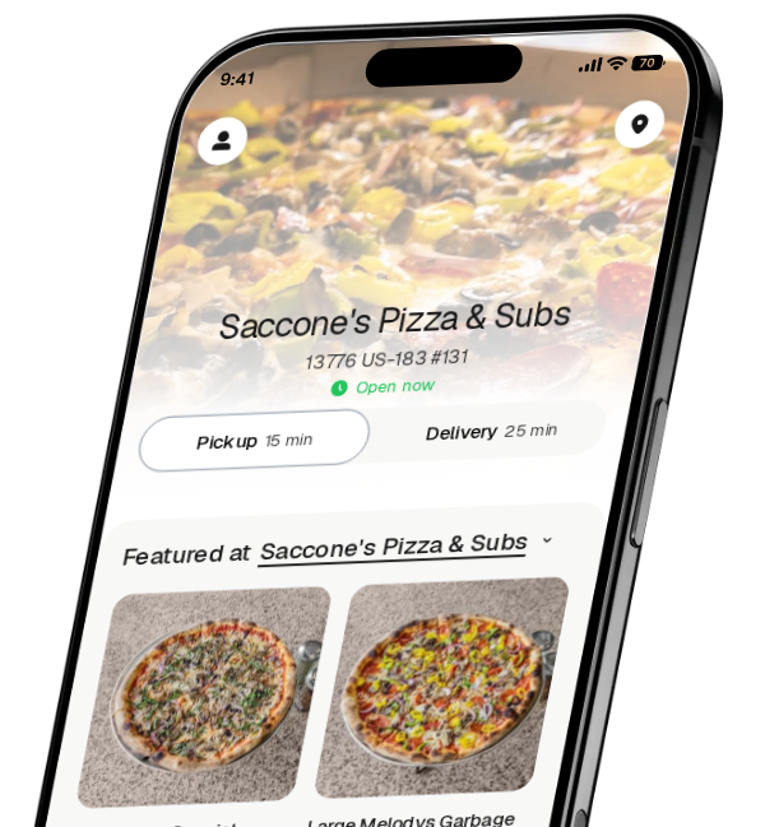 Saccone's Pizza & Subs app preview